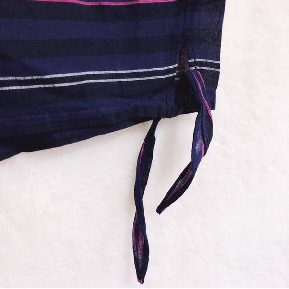 LOFT Black Beach Striped Side Tie Shorts - Picture 3 of 8